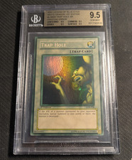 Yugioh Trap Hole LOB-058 1st Ed Super Rare BGS 9.5 Quad Gem Mint Wavy MAX FADE picture