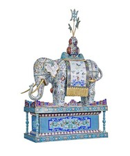 EARLY 20TH CENTURY LARGE CHINESE CLOISONNE ENAMEL ELEPHANT picture