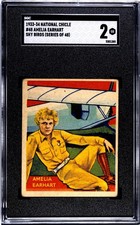 1933-1934 R136 National Chicle Sky Birds #48: AMELIA EARHART (USA) ~ SGC 2 picture