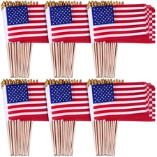 420 Mini American Flags on Sticks, 8x12 Inches picture