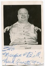 Sealo, The Seal Boy, signed vintage rppc photo, circus sideshow performer picture