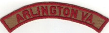 BOY SCOUT ARLINGTON VA. TRS TAN & RED COMMUNITY/STATE STRIP COMBO UNLISTED picture