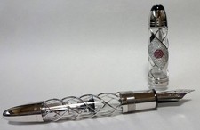 Montblanc Flag Pen Japan 149 Skeleton 18K White Gold Diamond Ruby Tested picture