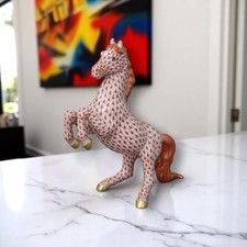 Herend Prancing Horse Red Fishnet Figurine Made in Hungary picture