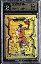 2021-22 PANINI OBSIDIAN EE YELLOW FLOOD LEBRON JAMES BGS 9.5 picture