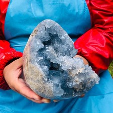 6.2 LB Large Natural Celestite Geode Crystal Cluster Healing Specimen 3986 picture