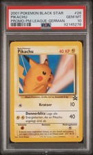 2001 PROMO BLACK STAR #26 PIKACHU PROMO-PM LEAGUE-GERMAN German PSA 10 *POP 1* picture