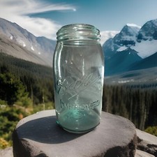 🫙 The Legendary “Lucky” Ball Jar — Triple L Aqua Glass, c. 1900–1910 ✨ picture