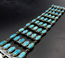 Exquisite FEDERICO JIMENEZ 10-Panel SLEEPING BEAUTY Turquoise Cluster BRACELET picture