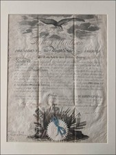 Rare & Pristine, President James Madison Signed, U. S. Naval Commission, 1812 picture