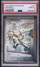 POP 1: 1991 MARVEL UNIVERSE SERIES II HOLOGRAM PUNISHER #H-3 PSA 10 1ST INSERT picture
