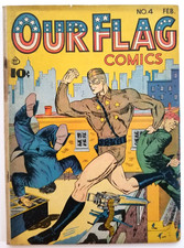 OUR FLAG COMICS #4 VG 4.0 ACE 1942 THE FLAG UNKNOWN SOLDIER SCARCE GOLDEN AGE picture