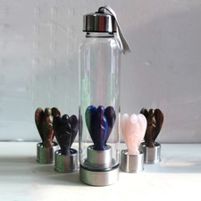Natural Crystal Quartz Angel Healing Water Bottle Point Wand Infused Elixir Cup picture