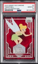 2023 TOPPS CHROME DISNEY100 RED KALEIDOSCOPE #8 TINKER BELL 3/5 PSA 10 picture