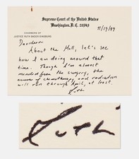 Ruth Bader Ginsburg Autograph Letter Signed re Chemotherapy, Radiation & Surgery picture