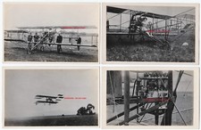 RARE RPPC Set of 4 - Glenn Curtiss Biplane - Eugene Ely & Wife? Real Photos 1910 picture