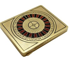 AMAZING 18K GOLD ALFRED DUNHILL PARIS VINTAGE ENAMELED ROULETTE CASE 145 GRAMS picture
