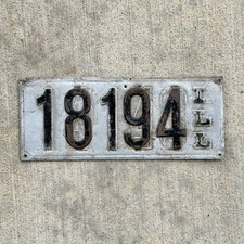 1908 1909 Illinois Prestate License Plate Auto Tag Repurposed Used Twice 18194 picture
