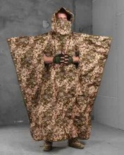 Anti-Thermal Imaging Foil Barrier Pixel Tactical Poncho Cloak🇺🇦 picture