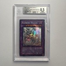 Yu-Gi-Oh E-Hero Chaos Neos Rainbow Dragon 1st Ed GLAS-EN036 NAME ERROR BGS 8.5 picture