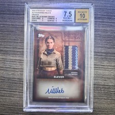 2025 Topps Stranger Things AR-1 Eleven Auto Costume Relic Orange /5 BGS 7.5/10 picture