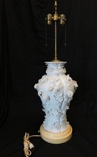 Rare - Vintage Blanc de Chine Table Lamp - Basket Weave and Chrysanthemum motif picture