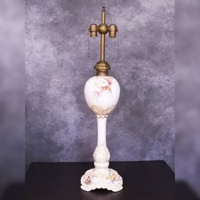 Antique Ceramic Arts Co. Belleek Lenox Hand Painted Pink Floral Parlor Lamp Base picture