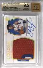 2021-22 NATIONAL TREASURES COLOSSAL MATERIAL AUTOS CADE CUNNINGHAM RC BGS 9.5 picture