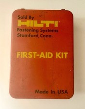 Vintage Metal Hilti First Aid Pac-Kit **Extremely** Rare. Contents Un Open picture