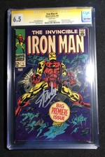 The Invincible Iron Man #1 CGC 6.5 Wht PGs Big Premiere KEY Sign By Stan Lee picture