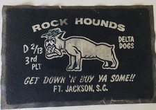 VINTAGE ARMY FT. JACKSON SOUTH CAROLINA DELTA DOGS 3RD PLATOON DOOR RUG (USED) picture