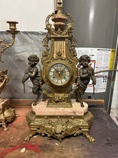 3 Pc  Brevetteto Italian  1970’s Vintage Clock And Candelabra picture