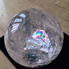 Top Rarity Natural Clear Quartz Rainbow Sphere Healing Crystal Reiki Ball 400mm picture