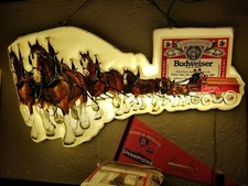 Vintage budweiser lighted beer sign rare picture