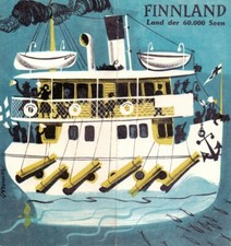 FINLAND LAND OF 60,000 LAKES Illustration Erik Bruun 1955 Vintage Brochure picture