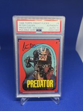 1988 Topps Fright Flicks PREDATOR Sticker Peter Cullen Signed PSA/DNA Auto 10 picture