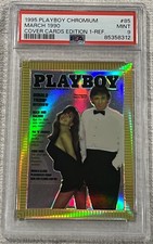 1995 Playboy Chromium Donald Trump RC # 85 March 1990 Refractor PSA 9 MINT RC picture