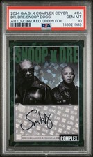 2024 G.A.S. X COMPLEX C4 SNOOP DOGG DR. DRE AUTOGRAPH CRACKED GREEN PSA 10 #/31 picture