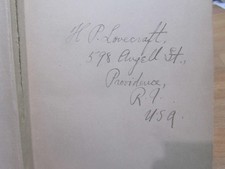 Stunning autograph H. P. Lovecraft (1890-1937) in book from his private library picture