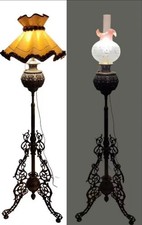Antique Victorian-era Bradley & Hubbard Piano Organ Cast Metal Floor Lamp picture