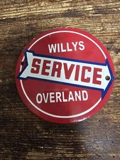1950'S VINTAGE WILLYS SERVICE GAS STATION PORCELAIN SIGN picture