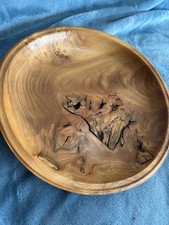 Roger Arnott UK Wood Turned low bowl or plate 1 1/2” x 9 1/2” d US shipping picture