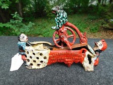 Professor Pug Frog's Great Bicycle Feat Mechanical Bank Cast Iron Real or Repro? picture