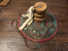 Vintage Carved “Potlatch” Headress - 3 Basket Rings - Ivan Otterlifter - Ermine picture