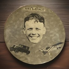 Antique Charles Lindbergh Franklin Automobile Pocket Mirror picture