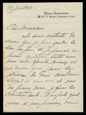 1913 MARY CASSATT Autograph Letter Signed to Her Biographer (Degas, Monet era) picture