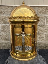 Nice Older Gold Plated Tabernacle with 3 Keys, 28 1/2