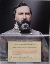 Confederate General James Longstreet Civil War Autograph PSA Authenticated picture