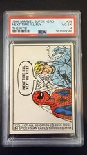 1966 Donruss Marvel Super Heroes #34 SPIDER-MAN Key ROOKIE CARD - PSA 4 picture