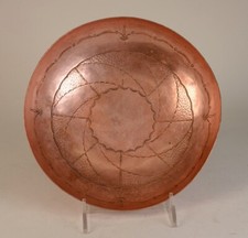 Stamped and etched Copper Bowl by Awa Tsireh (1898-1955) ca 1930-40 picture